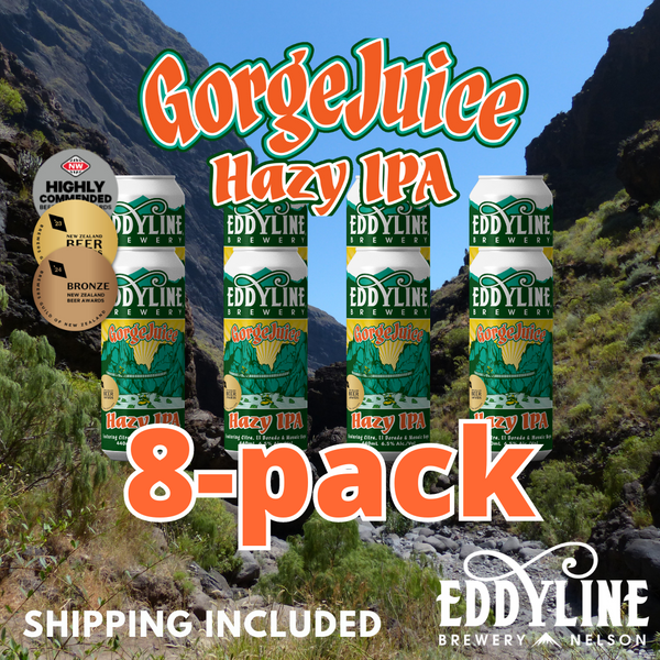 8-pack Gorge Juice Hazy IPA – Eddyline Brewery Limited (New Zealand)